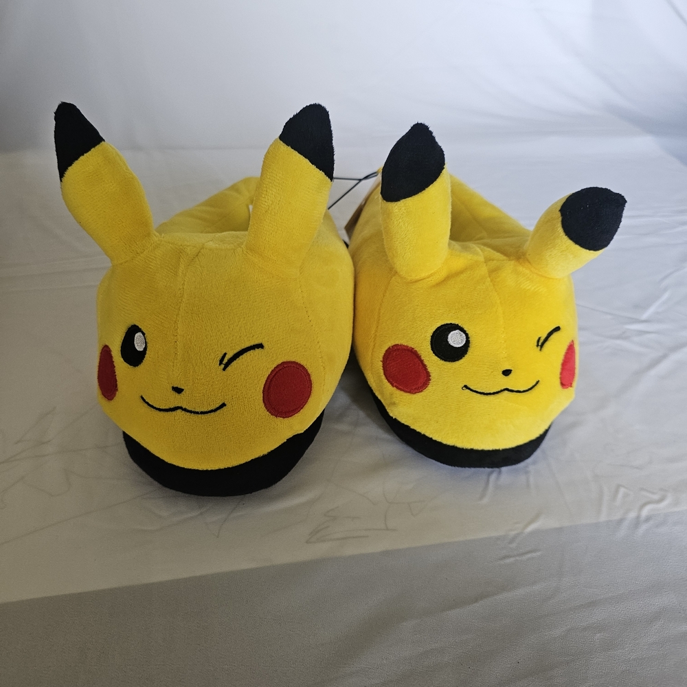 Yellow Pikachu Kids Slippers